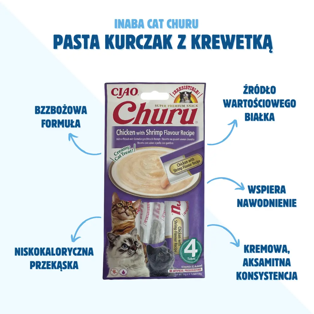 Kot jedzący pastę Inaba Cat Churu