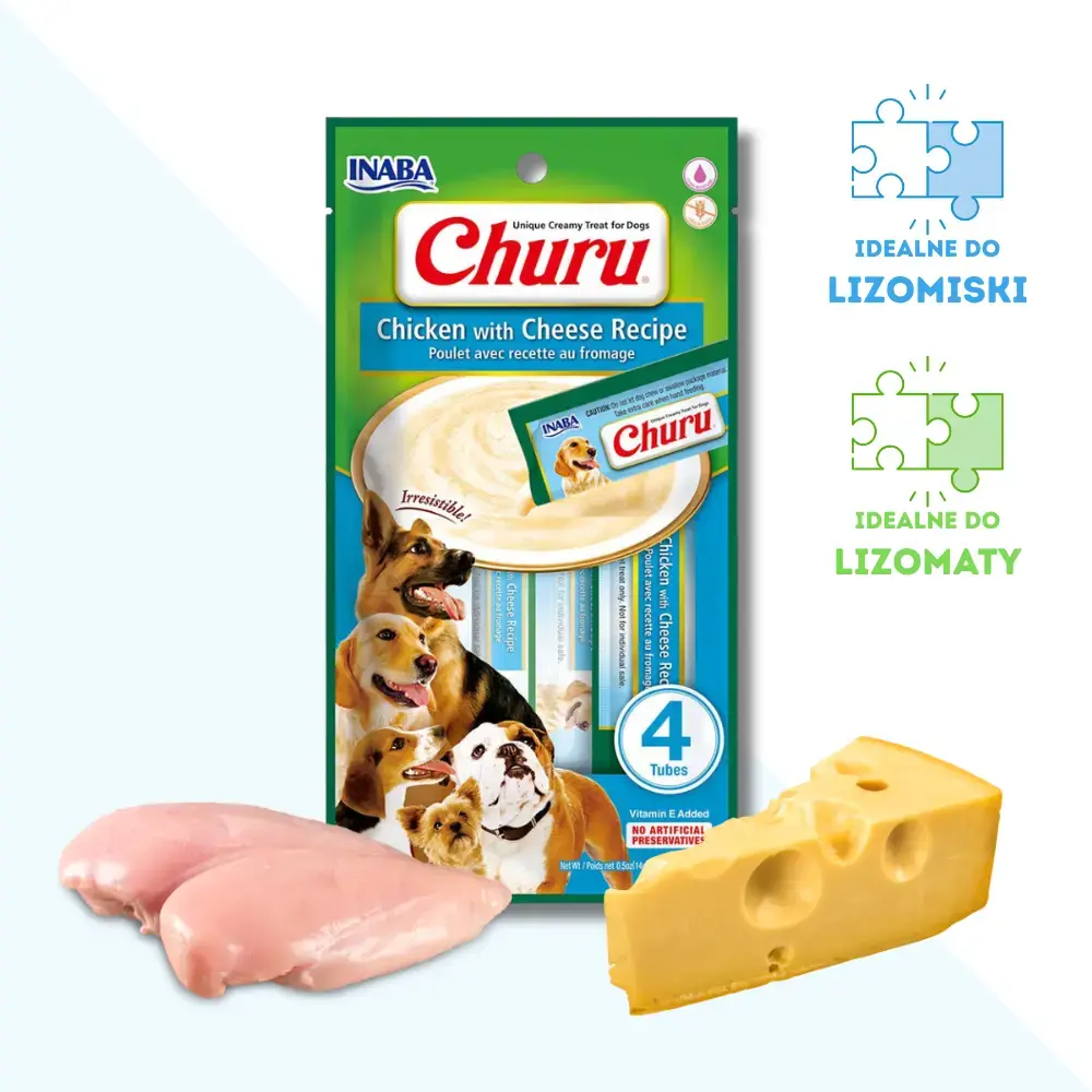 Pies jedzący pastę INABA Dog Churu