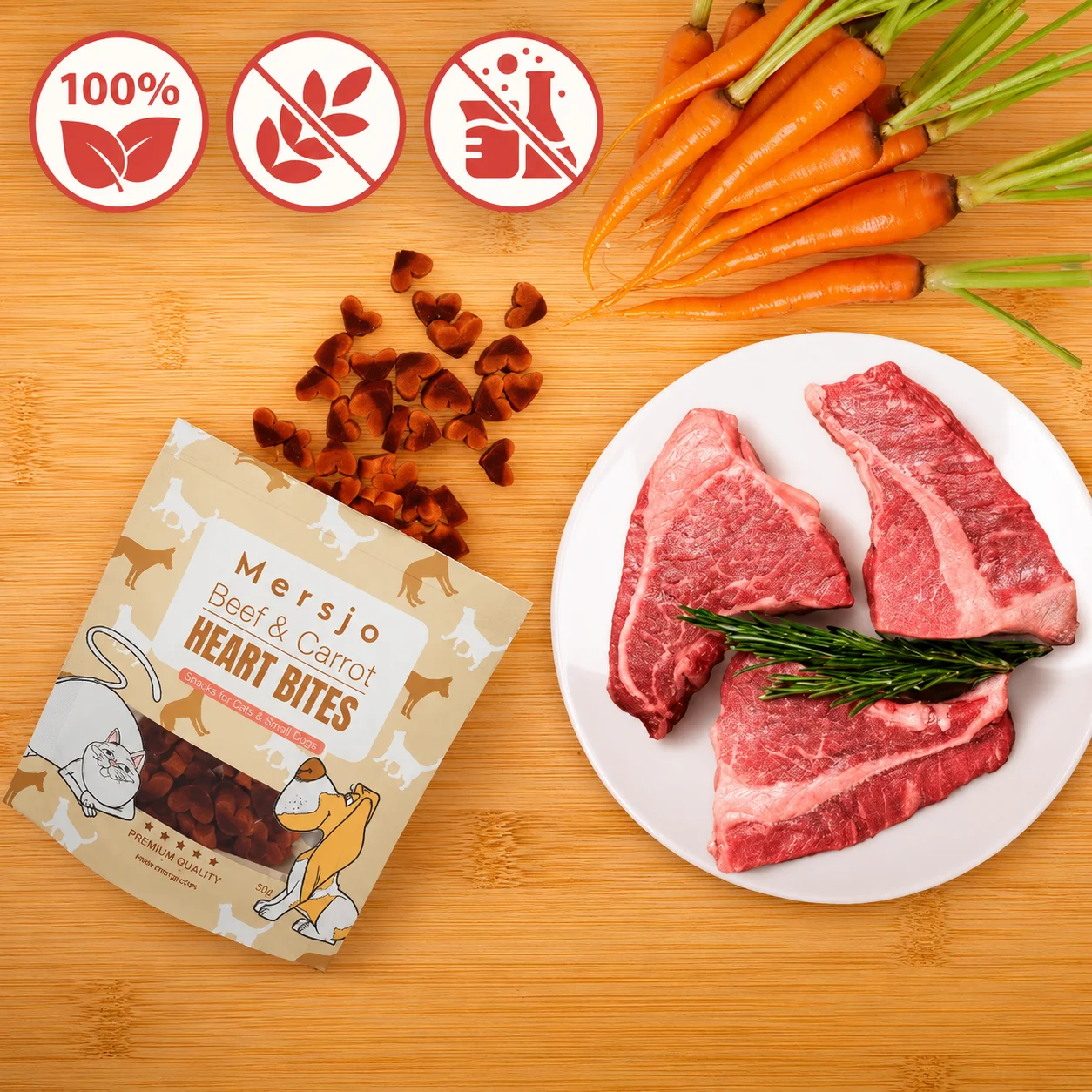 Mersjo — 100% naturalne, bez zbóż, świeże mięso i marchewka